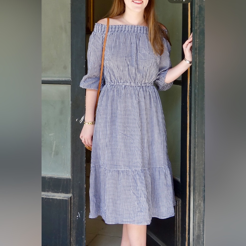 Old Navy Gingham Off the Shoulder Dress